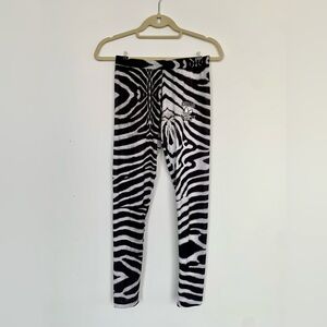 Adidas Kids Zebra Pattern Leggings - Black White